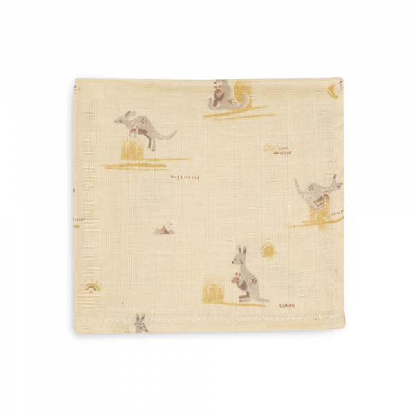 Lot de 3 langes en coton 31 x 31 cm kangaroots Jollein