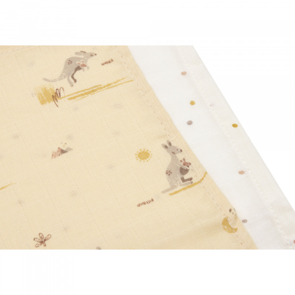 Lot de 3 langes en coton 31 x 31 cm kangaroots Jollein