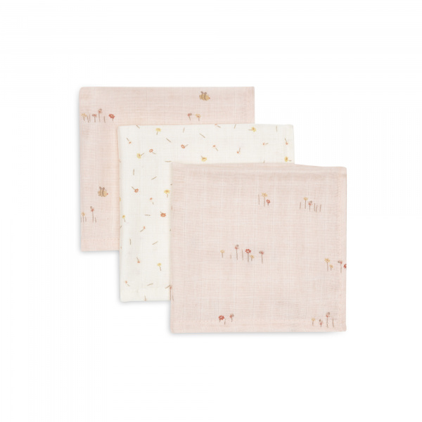 Lot de 3 langes en coton 31 x 31 cm pretty picnic Jollein