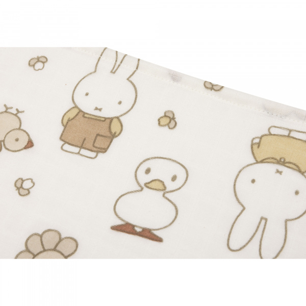 Lot de 3 langes gaze de coton 70 x 70 cm miffy family farm Jollein