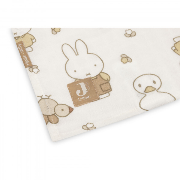 Lot de 2 langes gaze de coton 115x115 cm miffy family farm Jollein