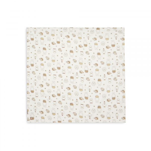 Lot de 2 langes gaze de coton 115x115 cm miffy family farm Jollein