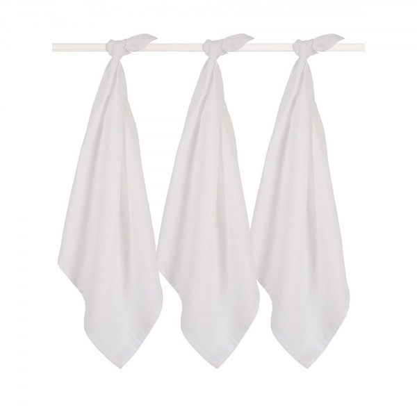Lot de 3 langes coton hydrophile 70x70 cm white Jollein