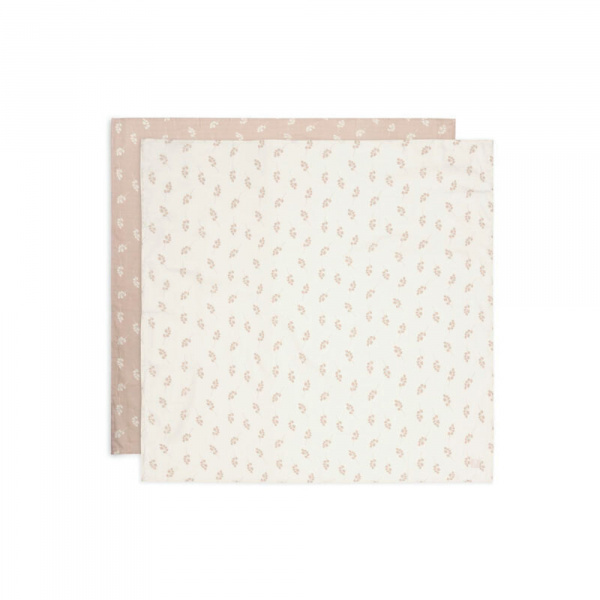 Lot de 2 langes gaze de coton 115 x 115 cm twig wild rose Jollein