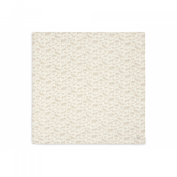 Lot de 2 langes gaze de coton 115 x 115 cm animals nougat Jollein