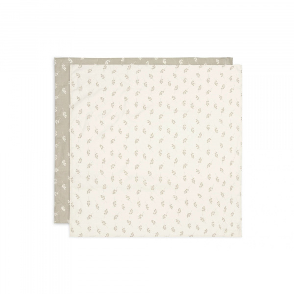 Lot de 2 langes gaze de coton 115 x 115 cm twig olive Jollein