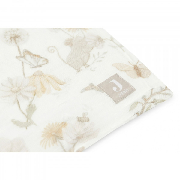Lange gaze de coton large 115 x 115 cm dreamy mouse gots Jollein