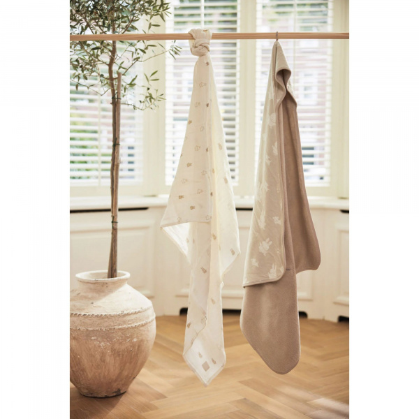 Lot de 3 langes gaze de coton 70 x 70 cm miffy silhouettes sea green Jollein