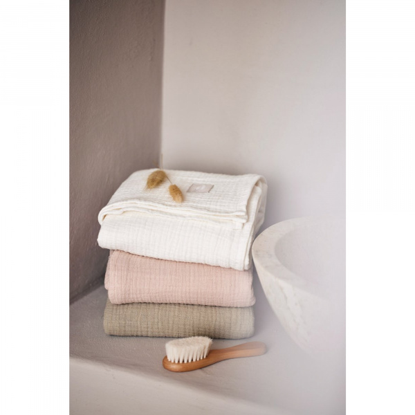 Lot de 2 langes gaze de coton 115 x 115 cm wild rose et ivoire Jollein