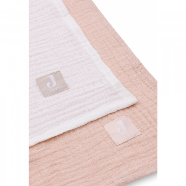 Lot de 2 langes gaze de coton 115 x 115 cm wild rose et ivoire Jollein