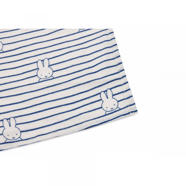 Lot de 2 langes gaze de coton 115x115 cm miffy stripe navy Jollein