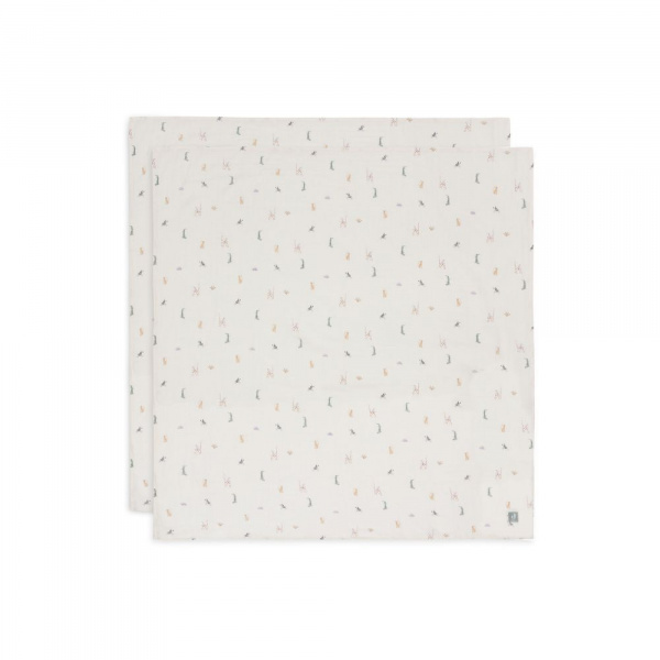 Lot de 2 langes gaze de coton 115 x 115 cm jungle jambo Jollein