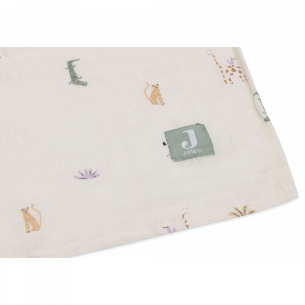 Lot de 2 langes gaze de coton 115 x 115 cm jungle jambo Jollein