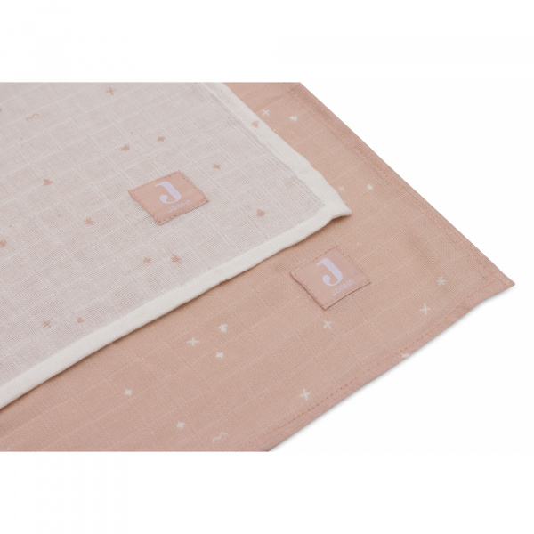 Lot de 2 langes gaze de coton 115 x 115 cm twinkling wild rose Jollein