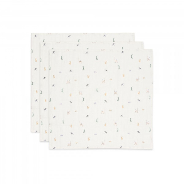 Lot de 3 langes gaze de coton 70 x 70 cm teddy bear Jollein