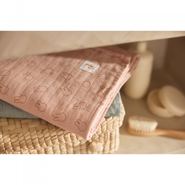 Lot de 3 langes gaze de coton 70 x 70 cm miffy silhouettes sea green Jollein