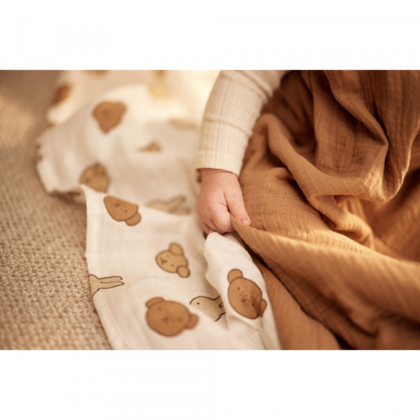 Lot de 2 langes gaze de coton 115x115 cm miffy and friends Jollein