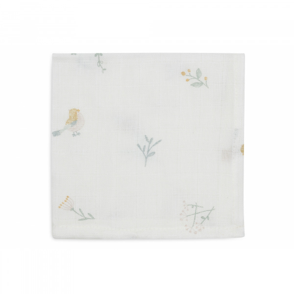 Lot de 3 langes en coton 31 x 31 cm lovely birds Jollein