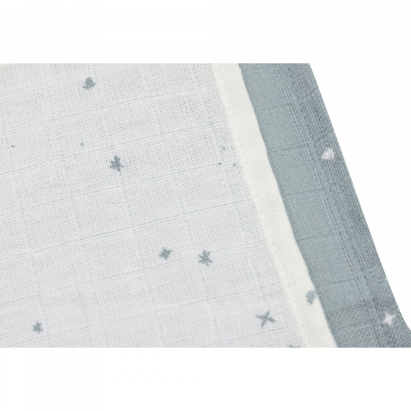 Lot de 3 langes en coton 31 x 31 cm twinkling sea green Jollein