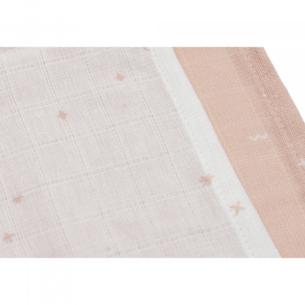 Lot de 3 langes en coton 31 x 31 cm twinkling wild rose Jollein