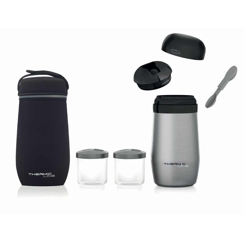 Thermo Biberon Inox 1 Litre Avec 2 Compartiments De Jane Sur Allobebe