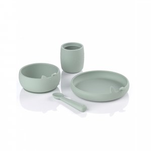 Coffret repas bébé en silicone mint Jane