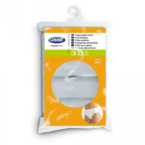 Lot de 5 slips jetables blanc taille 46-48 Jane