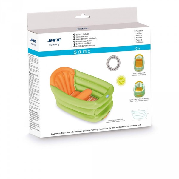 Baignoire gonflable 3 positions vert et orange Jane