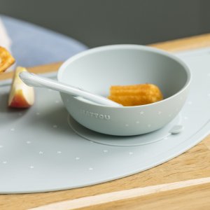 Coffret repas 4 pièces en silicone vert /etoile Nattou