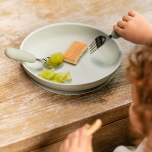 Set cuillère et fourchette inox vert Nattou