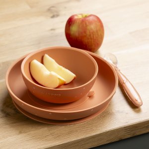 Coffret repas 3 pièces en silicone terracotta /étoiles Nattou