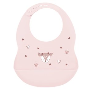 Bavoir en silicone biche rose Nattou