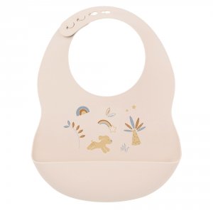 Bavoir en silicone beige Nattou