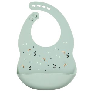 Bavoir en silicone vert avec imprimé Nattou