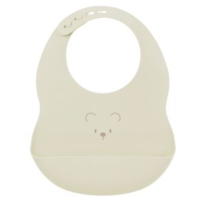 Bavoir en silicone argile avec ours imprimé Nattou