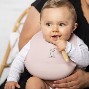 Bavoir en silicone lapidou rose Nattou
