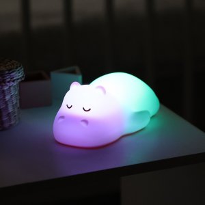 Veilleuse silicone hippopotame bicolore Nattou