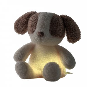 Veilleuse sleepy peluche chien bouclette ecru Nattou