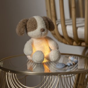 Veilleuse sleepy peluche chien bouclette ecru Nattou