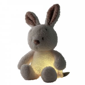 Veilleuse sleepy peluche lapin bouclette ecru Nattou