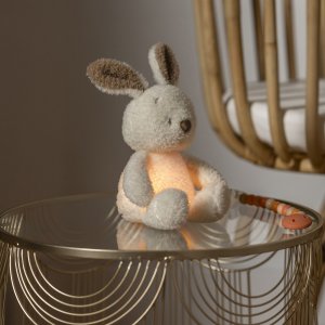 Veilleuse sleepy peluche lapin bouclette ecru Nattou