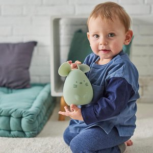 Veilleuse médium souris verte 12cm silicone Nattou