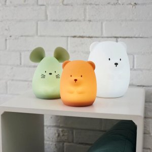 Veilleuse médium souris verte 12cm silicone Nattou