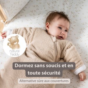 Gigoteuse hiver 0-6 mois manches détachable teddy bouclette beige Nattou
