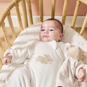 Gigoteuse hiver 0-6 mois manches fanfan velours blanc Nattou