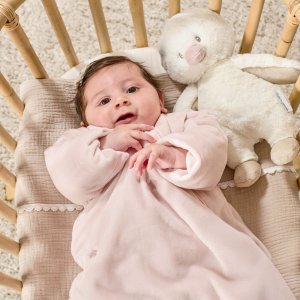 Gigoteuse hiver 0-6 mois manches détachable fanfan velours rose Nattou