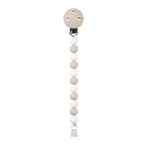 Attache tétine en silicone argile/blanc Nattou
