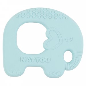 Anneau dentition silicone éléphant bleu clair Nattou