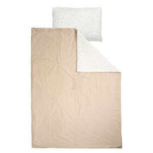 Housse de couette avec taie 100x140cm velours/gaze de coton Nattou