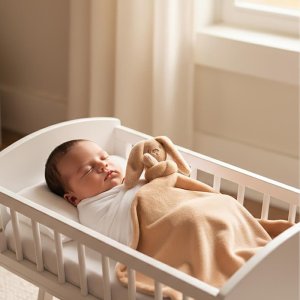 Couverture bébé avec doudou beige ambré lapidou Nattou